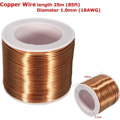 1.0mmx25m Copper Coil Magnet Wire Welding Cable Enameled Wire Roll