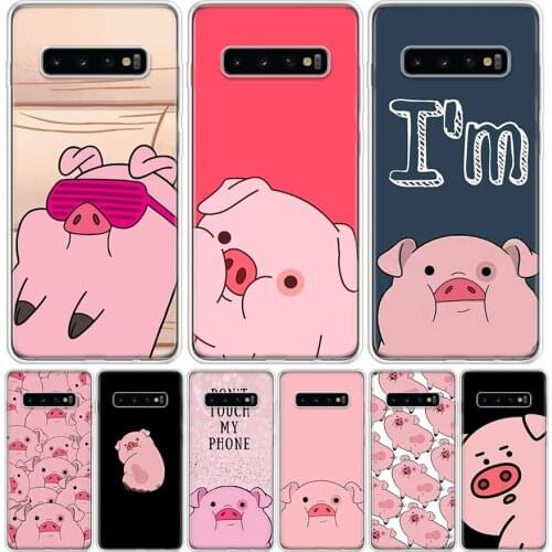 Cute PINK Kawai Pig Phone Case For Samsung Galaxy A50 A70 A30S A51 A71 A10 A20E A40 A90 A20S M30S A6 A7 A8 A9 Plus Coque