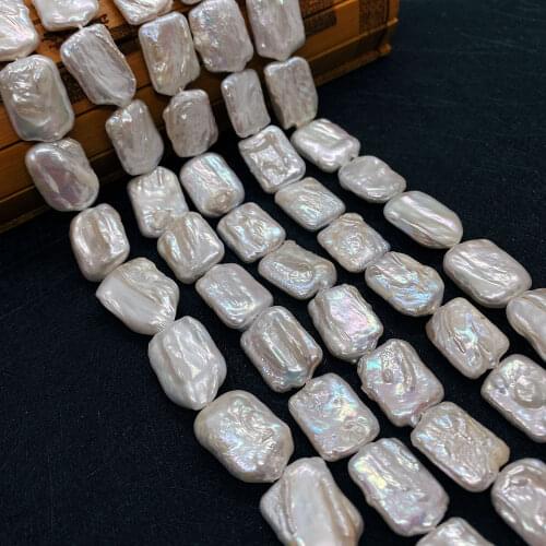 Natural Freshwater Pearl Rectangle Loose Spaced Bead Crafts for Jewelry Making DIY Jewelry Accessories Baroque Style Size11x15mm
