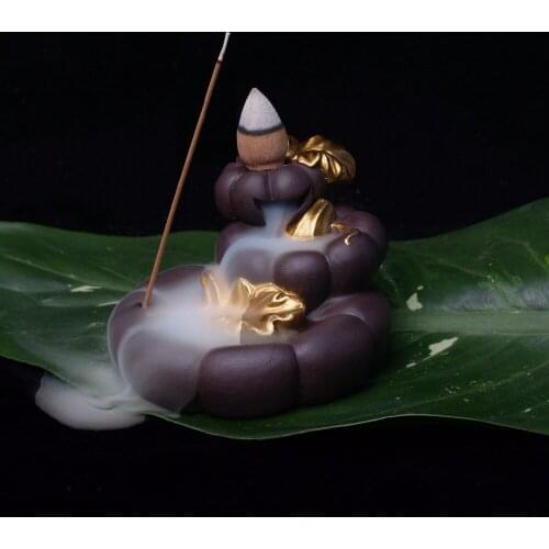 Sandalwood incense burner statue of Buddha statue Ornament Back burner Small ornaments Antique Buddha