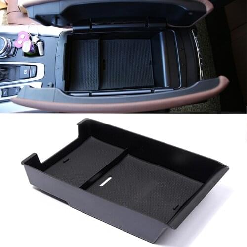 Scoorcar Center Armrest Storage Box for BMW X5 X6 F15 F16 Car-Styling 2014-2018 Phone Glove Tray with Mat Interior Accessories