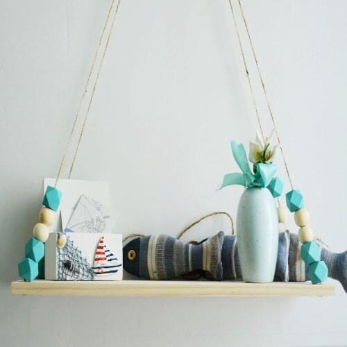 Nordic Modern Kids Bedroom Decor Natural Wooden Wall Hanging Shelf For Children Toys Book Nursery Decoration Organizer NO PAINT