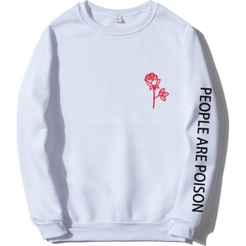 Red Rose Men Woman Sweatshirt Hoodie PEOPLE ARE POISON Creative Design Funny Fashion Fitness Sweatshirts Hoodies Pullover Tops