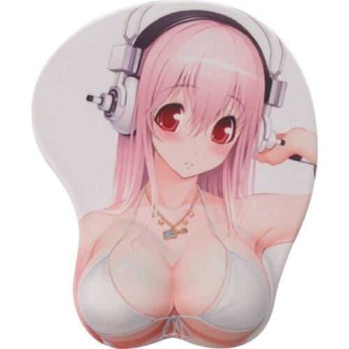 Creative Cartoon Anime 3D Sexy Chest Silicone Mouse Pad Wrist Rest Support