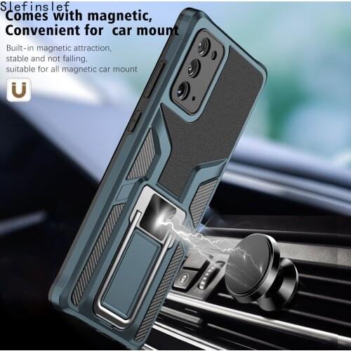For Samsung Galaxy S20 S21 Plus Ultra Case Armor Shockproof Luxury Magnetic Metal Ring Phone Cover Note 20 Ultra Hard Back Cases