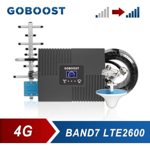 GOBOOST 4G Signal Booster LTE2600 Band7 Cellular Amplifier Reperter For Cellphone Antenna Kit Long Range