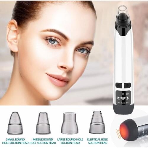 Electric Heating Blackhead Remover Face Acne Pore Cleaner Vacuum Suction Pimple Black Dots Remover aspirateur point noir