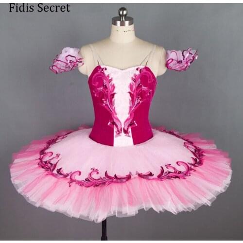 High Quality Hot Pink Classical Pancake Tutu Dress,Girls Ballet Performance SOLO Stage Wear,Female Ballerina YAGP Dance Costumes