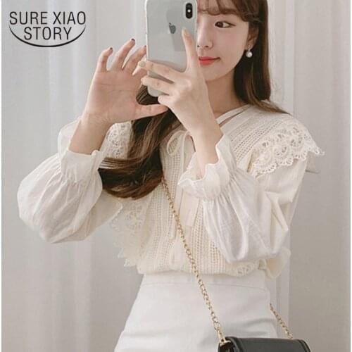 Blusas mujer de moda ladies tops and blouses 2019 blusa feminina dames blouses lange mouwen Spliced Office Lady shirts 6876 50