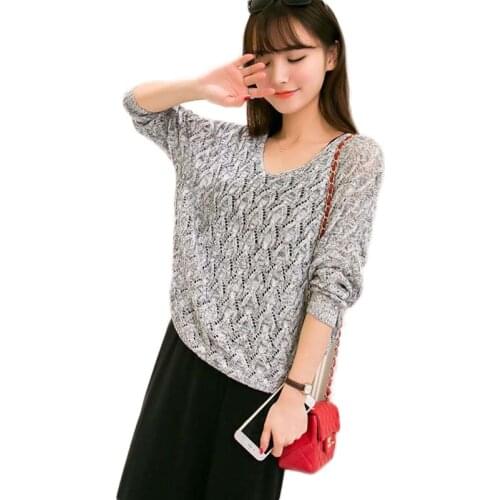 Batwing Sleeve Air Conditioning Summer Pullover Mesh Tricot Fashion Knitted Jumper Ladies 2019 Oversized Pullover Tops