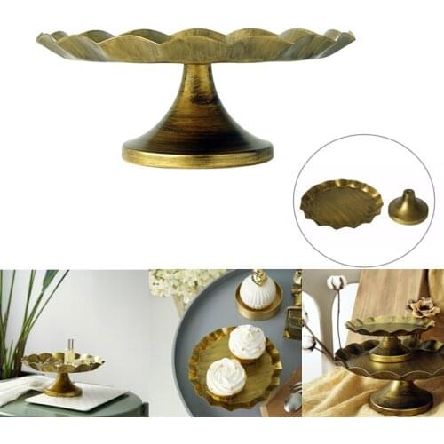 1Pc European-Style Cake Stand Retro Iron Wedding Party Table Dessert Display Tray Fruit Snacks Storage Plate