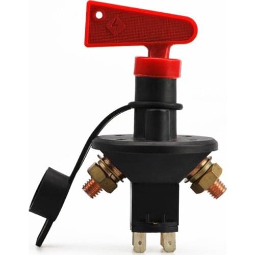 12/24V Universal 4 Terminals Battery Isolator Master Power Isolator Cut Out/Off Kill Switch FIA Type Kit Car Race Rally