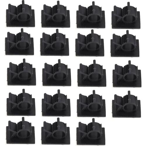 20Pcs Black Adjustable Plastic Cable Clamps Self Adhesive Car Cable Clips Wire Organizer