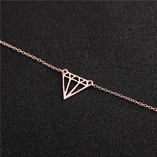 30PCS Flat Triangle Subulate Bracelet Cut Out Simple Geometric Polygon Rhombus Cone Layering Triangles Charm Chain Bracelets
