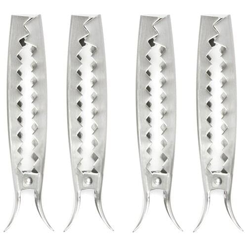 4PC/Set Stainless Steel Vegetable Grill Clips Barbecue Veggie Roasting Clamps Salad BBQ Grill Tongs BBQ Accessories
