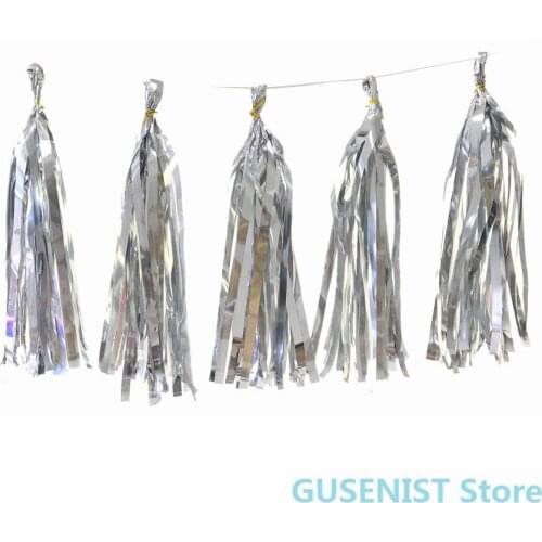 5Pcs 12*35cm Tissue Paper Tassel Garland DIY Fringe Pom Pom Bunting Banners for Wedding Decoration Baby Shower Kids Party Favors