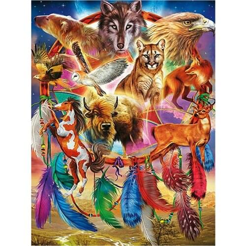 5d diy diamond painting cross stitch Animal dream net stickers diamond embroidery handmade hobbies crafts diamant painting art