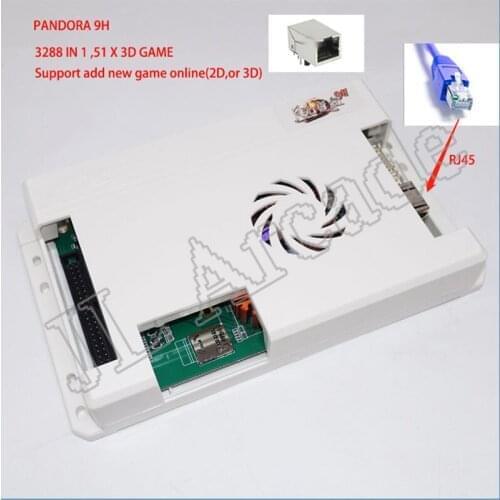 10 pcs NEW 9H Pandora 3D WiFi 3288 in 1 Box arcade motherboard 2 Players Wired Gamepad and Set Usb connect joypad 3D games