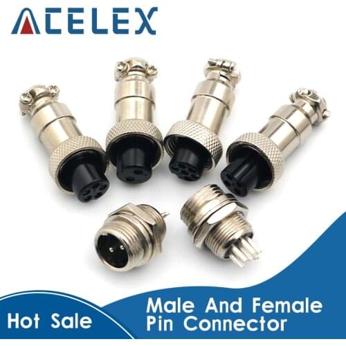 GX12-2/3/4/5/6/7/8 Aviation Plug Male And Female Pin Connector Circular Connectors Socket Plug GX16 Diameter 12mm