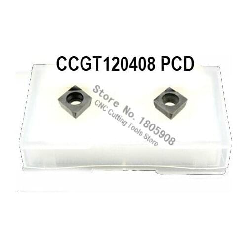 Free shipping customed PCD inserts CCGT120408 2Pcs/box cutting tool carbide insert for CNC
