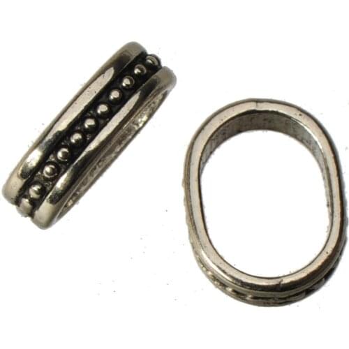 Bracelets beads multilayer charms spacer loose diy vintage silver 8*11mm large hole oval metal jewelry fittings 17*13*5mm 40pcs