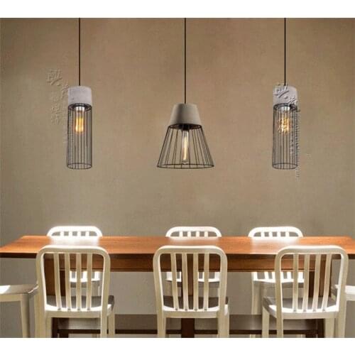 Creative art cement pendant lights new retro Concrete iron net cafe restaurant coffee pendant lamp warehouse retro resin SN10