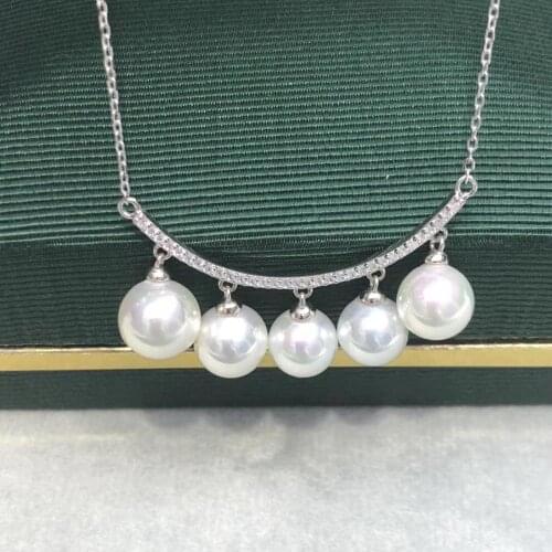 SMILE CHAIN 925 Sterling Silver Necklace Set Findings Jewelry Base Settings Mountings Parts for Akoya Edison Pearls, Coral, Jade