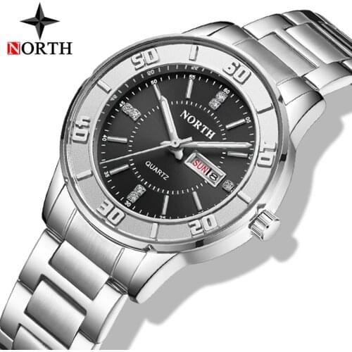 NORTH Women New Watch Luxury Fashion Exquisite Quartz Watch Stainless Steel Casual Sport Waterproof Lady Wristwatch Reloj Mujer