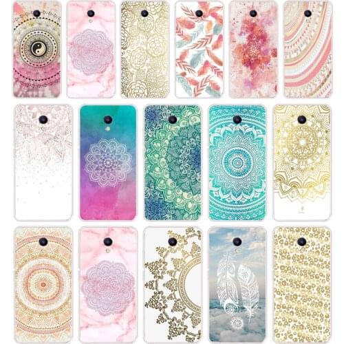 71SD gold mandala Soft Silicone Tpu Cover phone Case for Meizu M5 M5S M5C M6 M6S M6T Note Pro 7 Plus