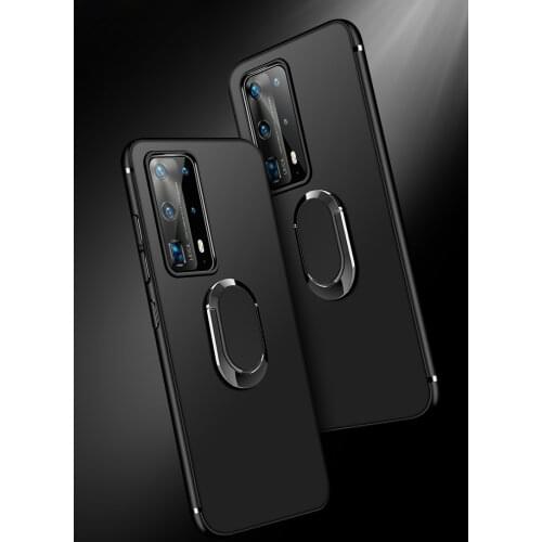 Ultra Thin Finger Magnetic Ring Matte Case for Umidigi A7S Matte Black Silicone TPU Cover for Umidigi A9 Pro A7 Pro