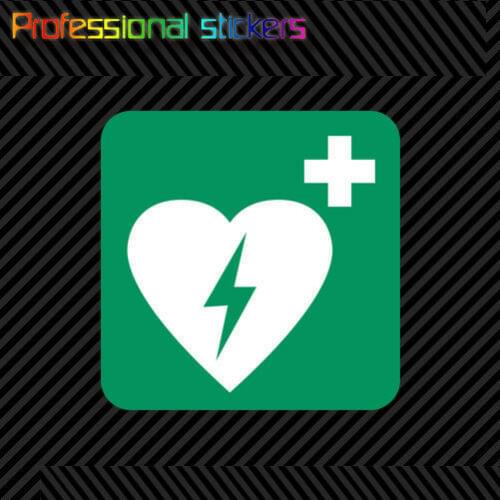 Defibrillator Sticker Die Cut Decal Self Adhesive Vinyl Cardiac Stickers for Motos, Cars, Laptops, Phone