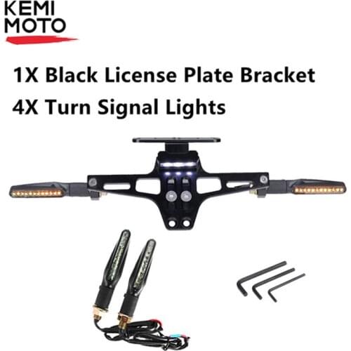 Motorcycle Rear License Plate Mount Holder With Turn Signal Light For TMAX530 500 ATV R1200GS F800GS R1200R CB500X NC700X NC750X