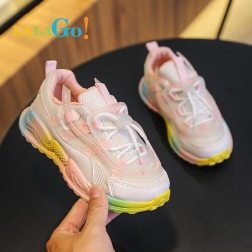 Kids Sport Shoes Girls Running Shoes Girl Sneakers Tenis Infantil Pink Breathable Antislip Children Shoes Chaussure Enfant