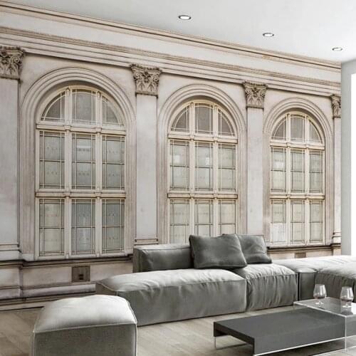 Custom Photo Mural Retro Nostalgia 3D Window Decoration Wall Painting European Style Living Room Bedroom Wallpaper For Walls 3 D