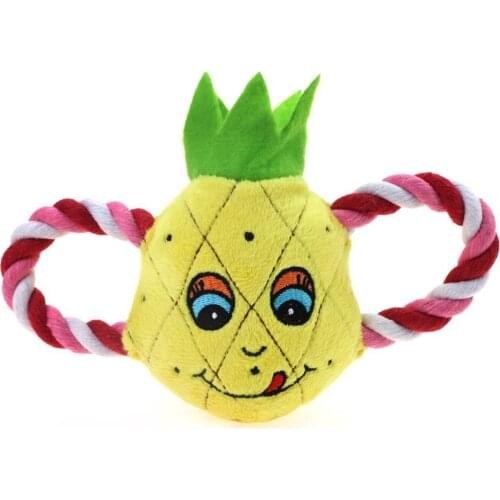 Gomaomi 17*11cm Plush Fruit Shape Chew Durable Dog Toys with Rope for Puppy