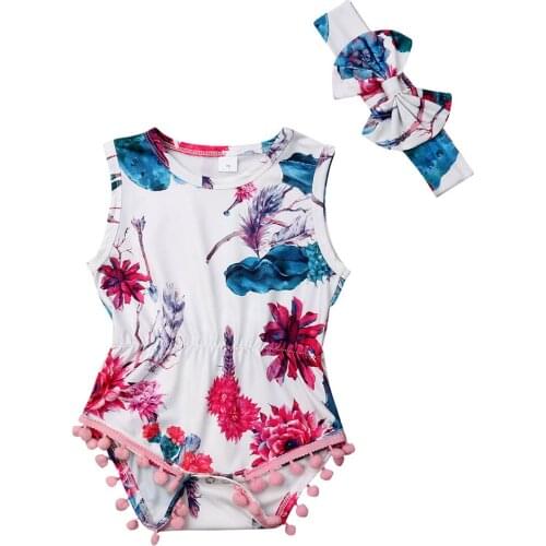 2019 Baby Clothes Newborn Baby Girl Cotton Sleeveless Jumpsuit Bodysuit Outfit Summer Clothes