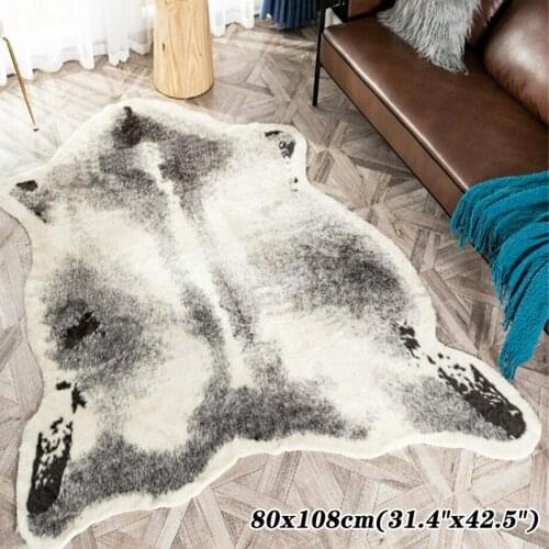 Imitation Badger Leather Carpet Faux Cowhide Animal Print Mat Floor Mat 80*108CM Living Room Home Decor Non-Slip Rugs