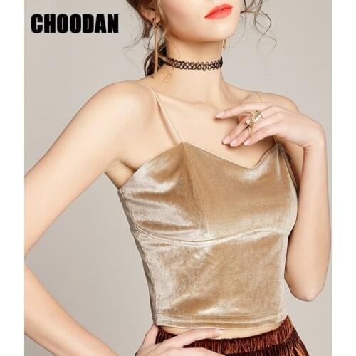 Velour Crop Top Summer 2018 Fashion Short Camisole Tank V Neck Tops Velvet Sleeveless Vest Women Shirts Fitness Female Clothing