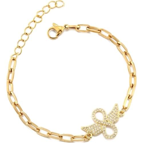 New Copper 8 Words Bracelet Women Lnvisible Wings Adjustable Charm Stainless Steel Bangle Jewelry Best Party Wedding Trip Gift