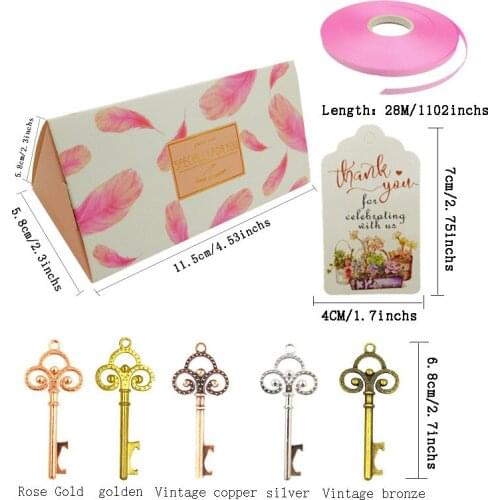 10Pcs Candy Box with Key Bottle Opener Creative Gift Case Present Bag for Wedding Party