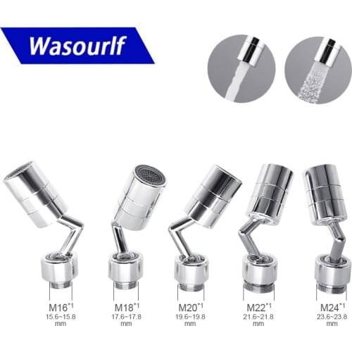 WASOURLF Adjustable 360 Swivel Water Saving Faucet Aerator M22 Two Mode Adapter Male Thread M20 Kitchen Tap Sprayer Accessories