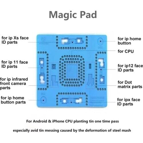 For IP X XS 11 12 Magic Mat Dot Matrix Projector Face ID Fingerprint Front Facing Camera CPU Planting Tin Repair Silicone Pad