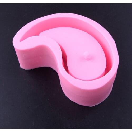 Silicone Pink Tai Chi Gossip Symbol Flower Pot with Drainage Hole Molds for Epoxy Resin Concrete Cement Succulent Planter Bonsai