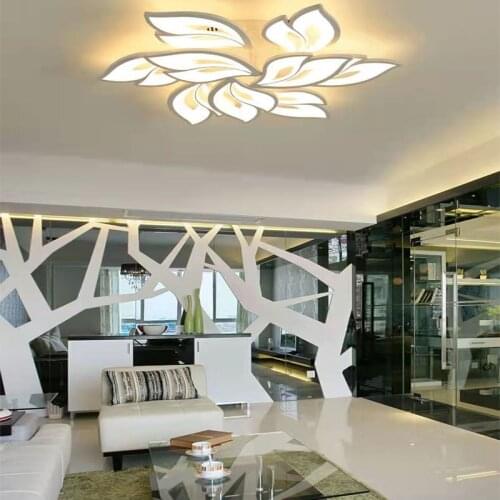 Factory direct lighting modern bedroom remote control / smart APP living room LED ceiling lamp white flower acrylic hotel lights
