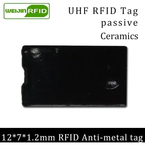 UHF RFID metal tag 915mhz 868mhz Alien Higgs3 EPCC1G2 6C 12*7*1.2mm small thin rectangle Ceramics smart card passive RFID tags