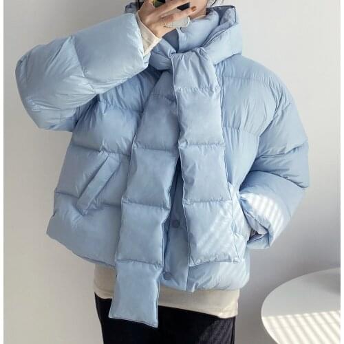 2021 New Women Thickened Short Hooded Oversize Parkas Puffer Jackets Winter Long Sleeve Buttons Pockets Female Warm Coat