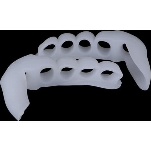 1Pair Silicone Gel Feet Fingers 5-Hole Toe Separator Thumb Valgus Protector Bunion Adjuster Hallux Valgus Guard Foot Care Tools