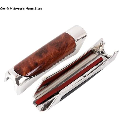1pc Car Carbon Fiber Sleeve Wooden Style Hand Brake Ebrake Handle Hand Break Protect Cover