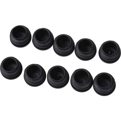 Chair Table Legs 25mm Diameter Plastic Cap Round Ribbed Tube Insert 10 Pcs