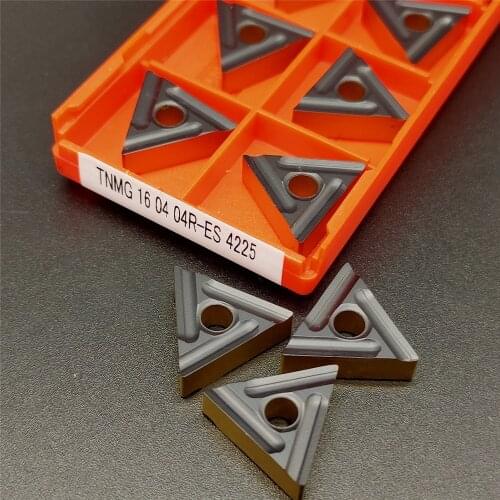 10PCS TNMG160404R-ES 4225 External Turning Tool Tnmg160404R-ES 4225 Cermet Grade Carbide Blade Turning Tool Turning Blade